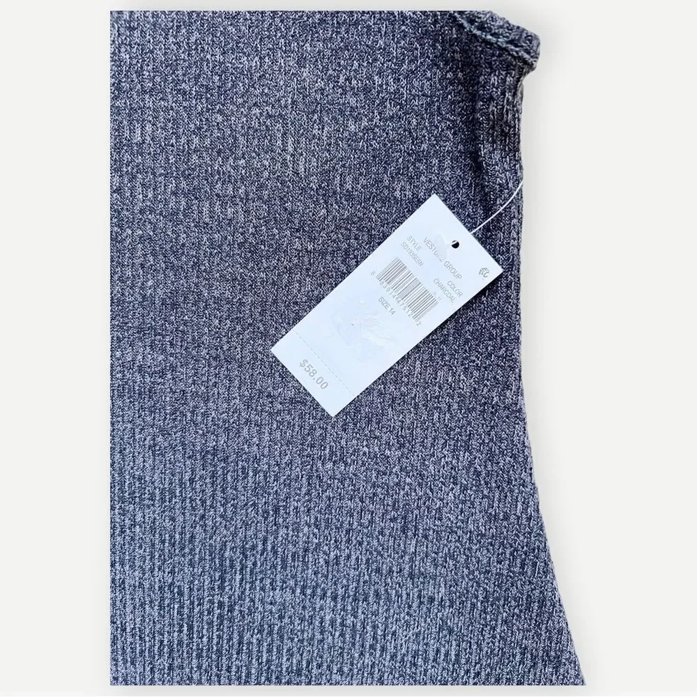 Zunie Juniors Girls Sleeveless Cowl Neck Ribbed Gray Sweater Dress. 14. NEW.